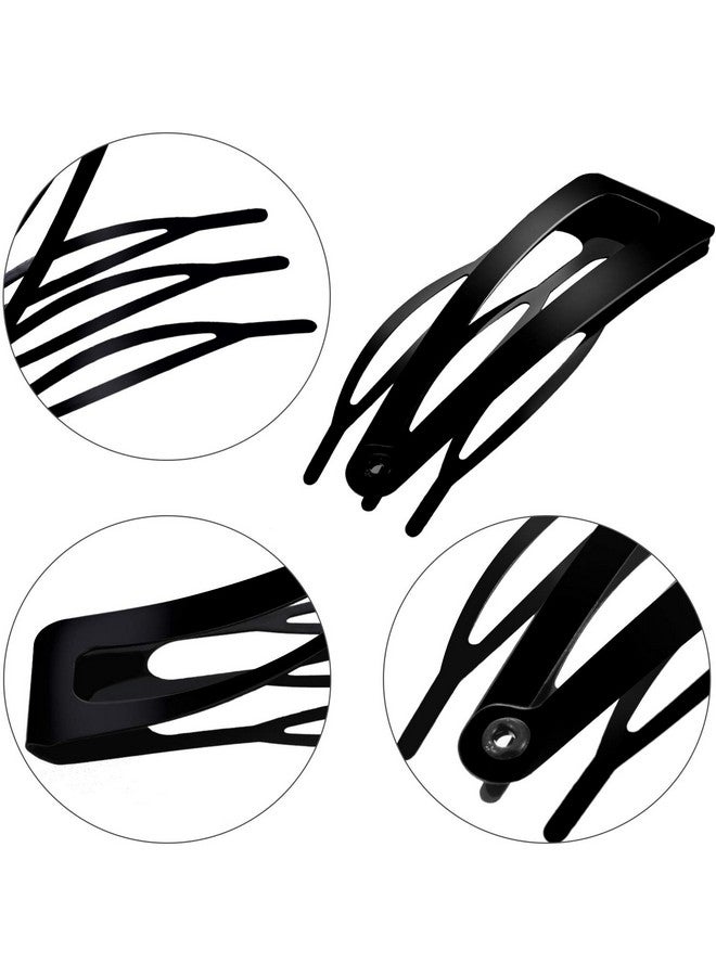 تشينكو 24 قطعة من مشابك الشعر ذات القبضة المزدوجة ومشابك الشعر المعدنية للنساء لتصفيف الشعر، مستلزمات الصالون (أسود، 2 بوصة) - Image 2