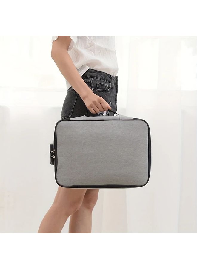 Large Capacity Blue File Organizer Bag 3 Tier Portable Office Storage - Image 2