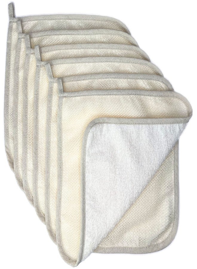 PPHAO BASIC - Large XL Soft Weave Cotton Washcloths - Exfoliating Scrubbers for Face & Body - 6 Pack - Image 1