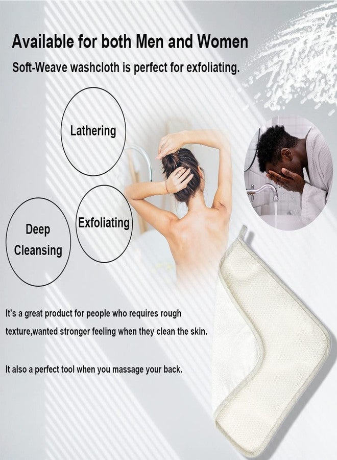 PPHAO BASIC - Large XL Soft Weave Cotton Washcloths - Exfoliating Scrubbers for Face & Body - 6 Pack - Image 4