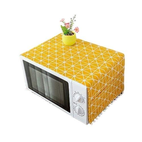 Topinon Cotton Microwave Oven Cover with Pocket (Yellow, 85 x 35 cm, Standard) - Image 1
