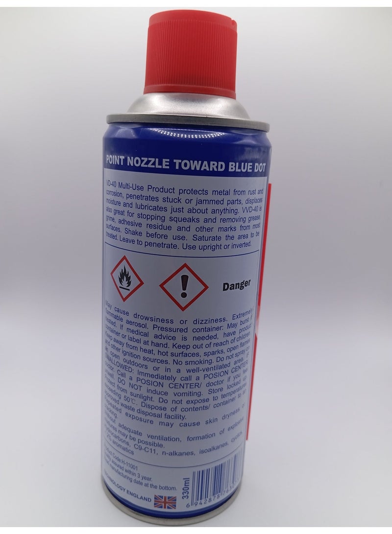 دبليو دي 40 بخاخ WD-40 متعدد الاستخدامات 330 مل - مزيل الصدأ، ومزلق، وواقي - Image 2