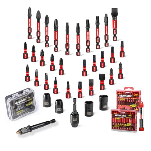 Geinxurn Magnetic Nut Driver Set 38 Pieces Impact S2 Steel Driver Bit Set 38 Drive Socket Set6 Point Magnetic Socket Drive Adapter MultiScrewdriver Bit Set with Bit Holder - Image 1