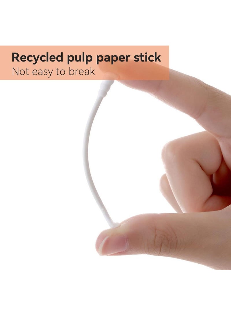 ECVV 400pcs Baby Cotton Swabs - Double Ended with Spiral and Spoon Head, Medical Grade for Ears, Nose and Belly Button Cleaning - Image 4