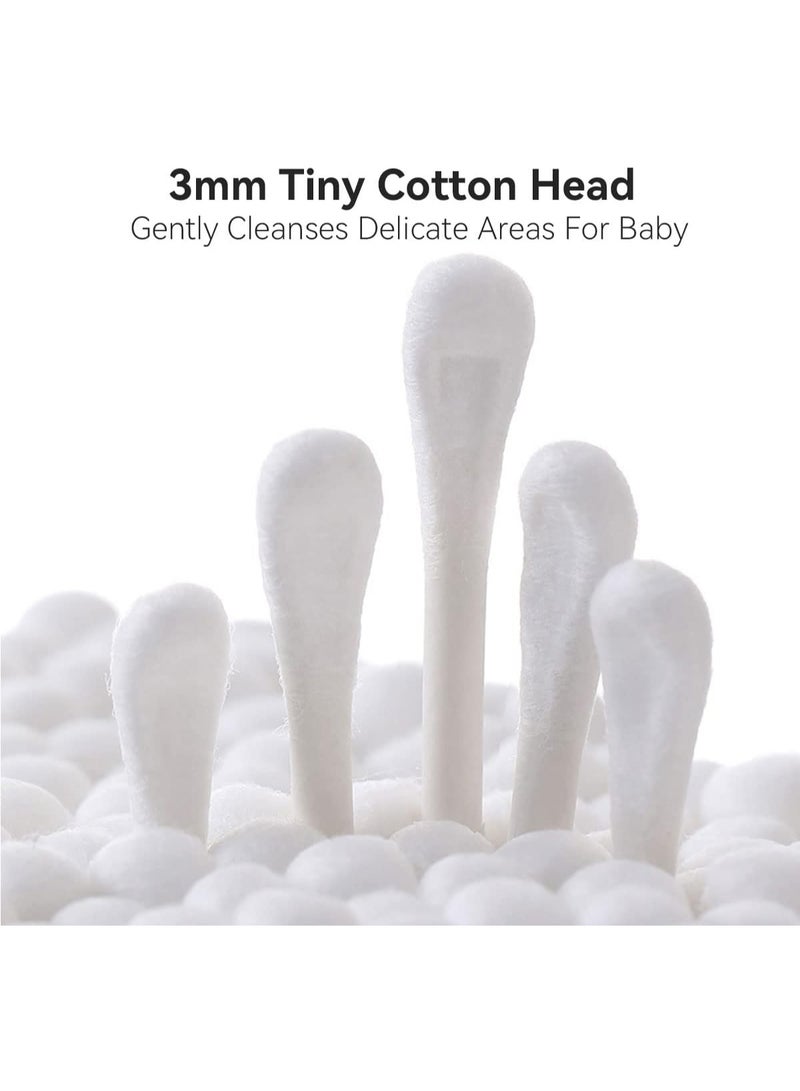 ECVV 400pcs Baby Cotton Swabs - Double Ended with Spiral and Spoon Head, Medical Grade for Ears, Nose and Belly Button Cleaning - Image 5