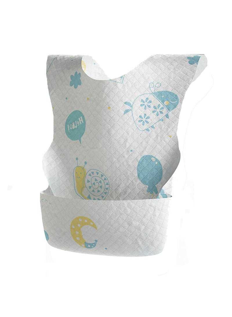 Baby and Infant Disposable Travel Bibs - Soft, Leakproof, for Toddlers Babies, Feeding, Traveling, (60PCS) Snail - Image 1
