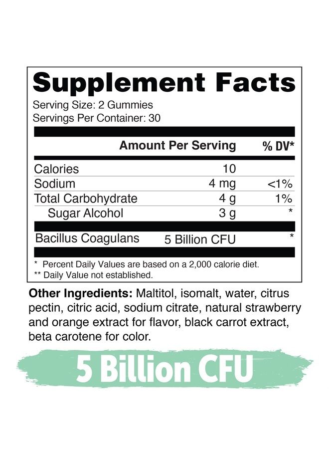 Yuve Vegan Probiotic Gummies, Probiotics for Women & Men, Sugar & Gluten-Free Gummy Probiotics, Digestive & Immune Support, 5 Billion CFU, Helps with Constipation, Bloating & Leaky Gut, Non-GMO - 60ct - Image 3