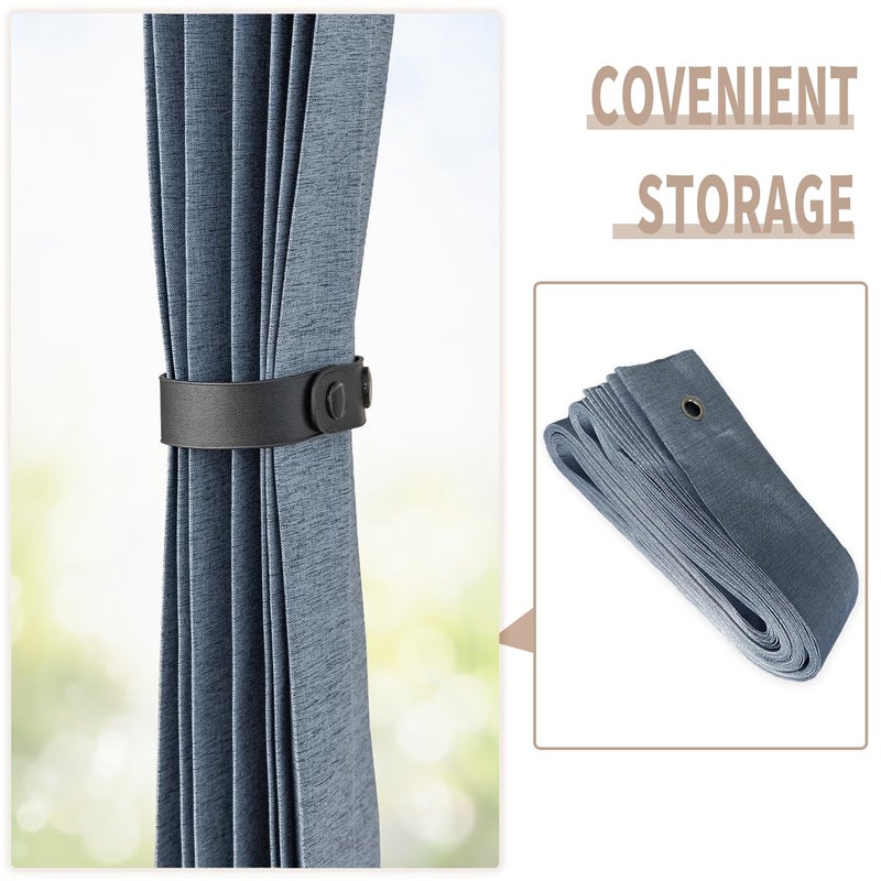Vatge Door Curtains for Doorways - Faux Linen Accordion Style Doors Curtains for Open Closet, Bedroom, and Laundry Room, Bifold Door Cover for Doorway,1 Panel with Tieback, W52 x L78, Blue - Image 3