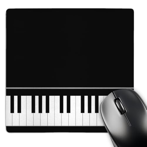 3dRose LLC 8 x 8 x 025 Inches Mouse Pad Black Piano Edge Baby Grand Keyboard Music Design for Pianist Musical Player and Musician Gifts mp_112947_1 - Image 1