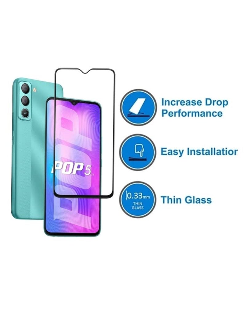 Tecno Pop 5 Lte Screen Protector – Premium Edge to Edge Tempered Glass Protector, High Transparency, Delicate Touch, Anti-Explosion, Smooth Arc Edges, Easy Installation - Image 3