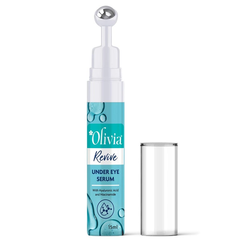 Olivia Revive Under Eye Serum with Hyaluronic Acid Niacinamide Plankton Extracts and Coffee Been Extract  Reduces Dark Circle Fine Lines and Wrinkle  15ml - Image 1