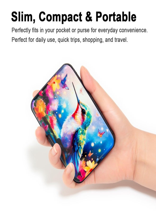 Kaabao Credit Card Holder Small RFID Blocking Wallet Business Metal Slim Mini Aluminum Hard Case for Women Men, Butterfly Hummingbird, small, Minimalist, Compact, American - Image 4