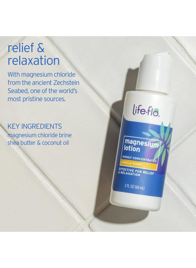 Life-flo Magnesium Lotion w/Concentrated Magnesium Chloride | Calms & Rejuvenates Muscles & Mind | Vanilla Scent (2 oz)  - Image 2