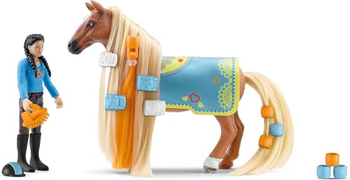 Schleich Horse Club Sofias Beauties 18Piece Horse Beauty Set Horse Rider Kim and Horse Figurine with Brushable Styling Hair Plus Bead and Clip Accessories Gift for Boys and Girls Ages 5 and up - Image 3