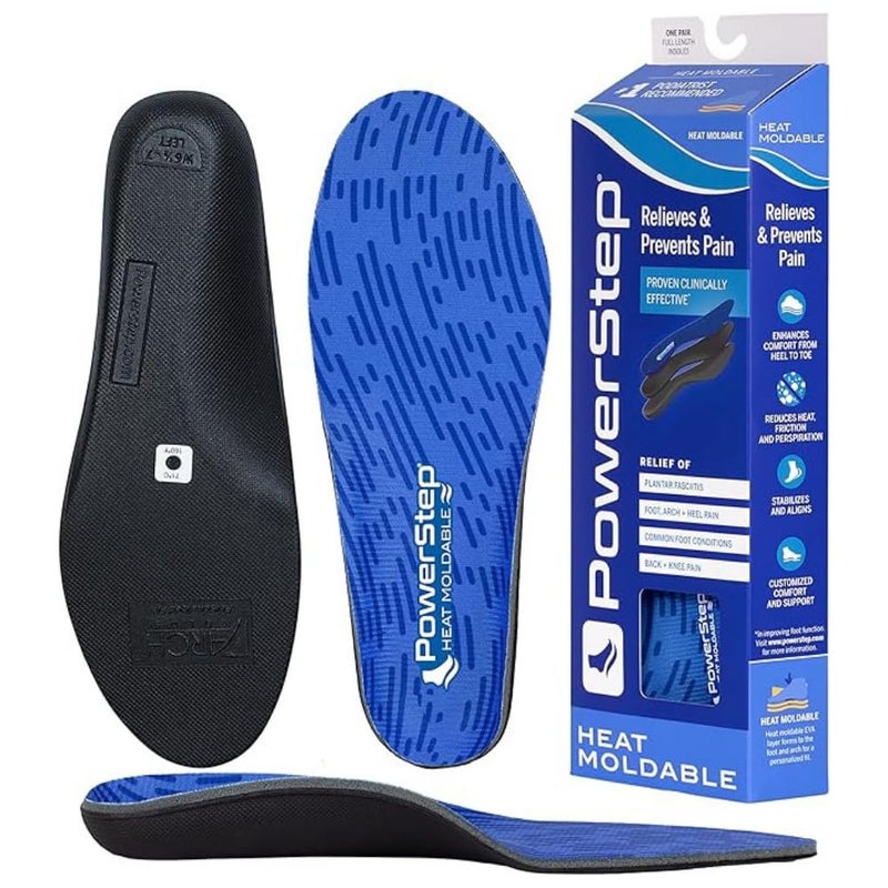 Powerstep نعل باورستيب القابل للتشكيل بالحرارة نعل طبي قابل للتشكيل حسب القدم إدخالات حذاء لأقصى قدر من التوسيد والدعم الكامل ملاءمة دقيقة نعل طبي مخصص فوري للنساء والرجال رجال 885 نساء 9510 - Image 3