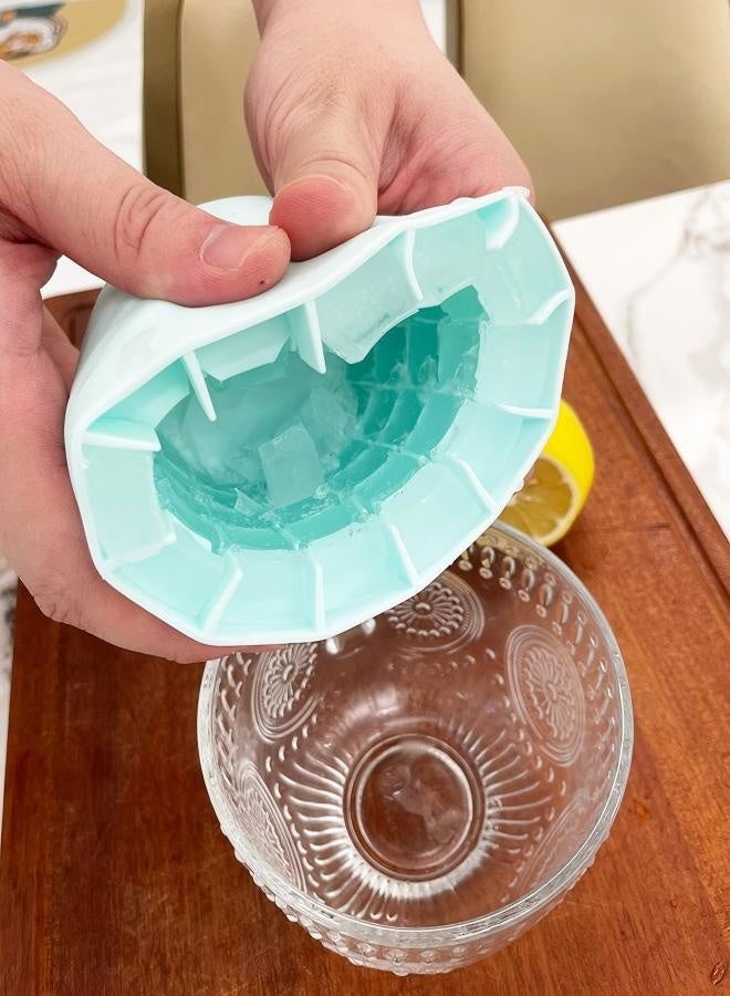 Ceamere Silicone Mini Cylinder Ice Cube Mold - Make 60 Small Ice Cubes in a Bucket with Lid - Easy-Release Press-Type Ice Cup Mold  - Image 5