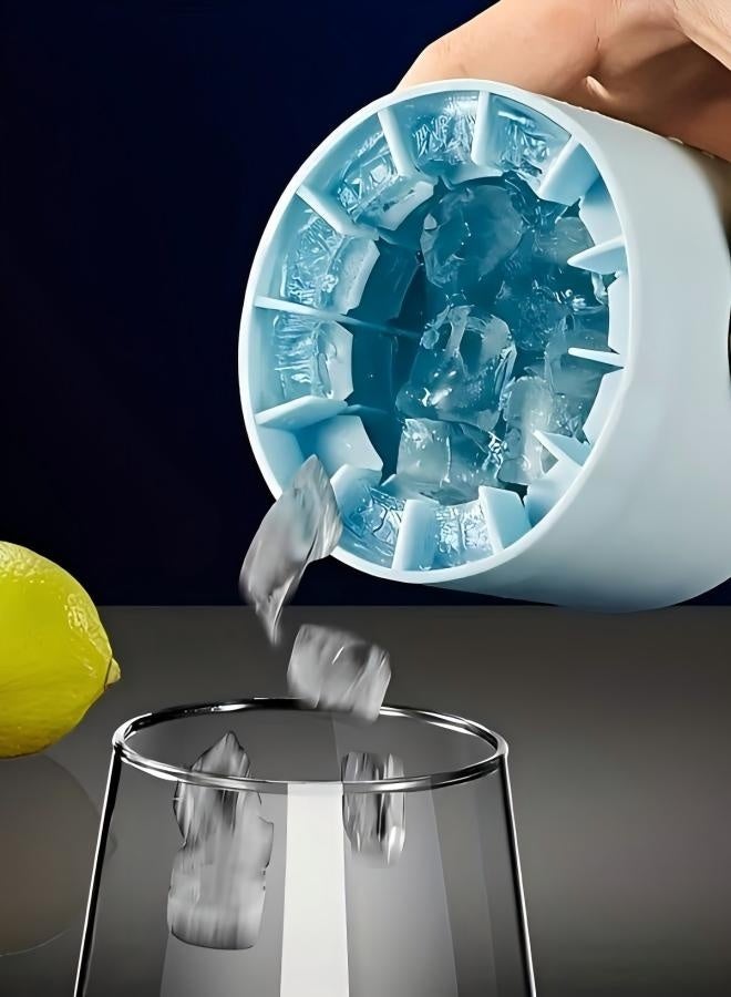 Ceamere Silicone Mini Cylinder Ice Cube Mold - Make 60 Small Ice Cubes in a Bucket with Lid - Easy-Release Press-Type Ice Cup Mold  - Image 4