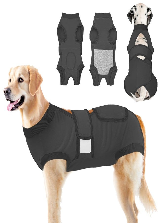 Lukovee Dogs Recovery Suit - Adjustable Dog Onesie for Female Male Dogs, Breathable Anti Licking Cone Alternative Surgery Pet Surgical Body Suit After Spay Abdominal Wounds Neuter (DGY, XL) - Image 1
