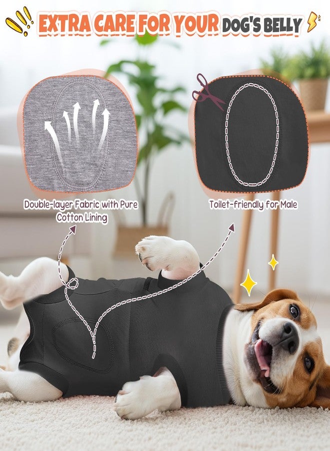 Lukovee Dogs Recovery Suit - Adjustable Dog Onesie for Female Male Dogs, Breathable Anti Licking Cone Alternative Surgery Pet Surgical Body Suit After Spay Abdominal Wounds Neuter (DGY, XL) - Image 5