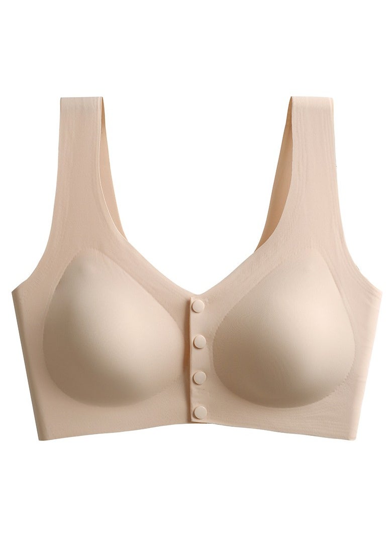 Generic Comfortably Breastfeeding Bra Front Opening Button Vest Fixed Without Rims Pregnant Nursing Bras  - Image 3