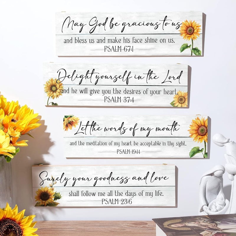 BPA 4 Pieces Bible Verses Wall Decor - Wooden Christian Signs - Image 3
