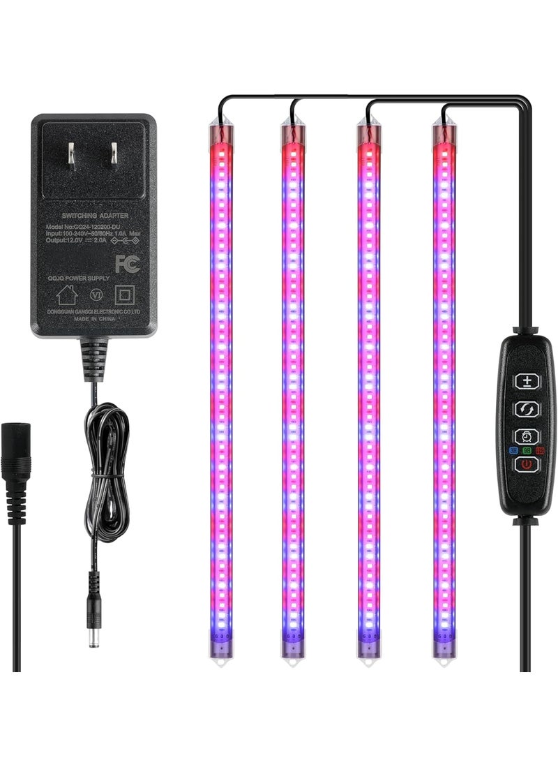iPower iPower 60W LED Grow Lights with Full Spectrum Plant Growing Light Strips for Indoor Plant with Auto ONOff 3912H Timer 10 Dimmable Levels 48 LEDs Per Tude 4 Tubes RedBlue  - Image 1