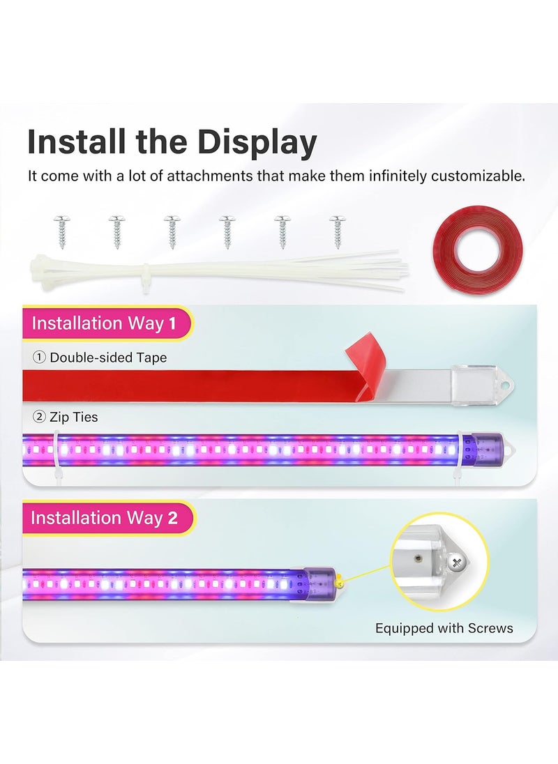 iPower iPower 60W LED Grow Lights with Full Spectrum Plant Growing Light Strips for Indoor Plant with Auto ONOff 3912H Timer 10 Dimmable Levels 48 LEDs Per Tude 4 Tubes RedBlue  - Image 3