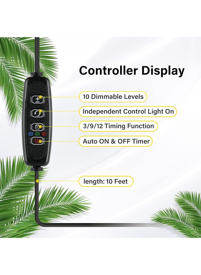 iPower iPower 60W LED Grow Lights with Full Spectrum Plant Growing Light Strips for Indoor Plant with Auto ONOff 3912H Timer 10 Dimmable Levels 48 LEDs Per Tude 4 Tubes RedBlue  - Image 4