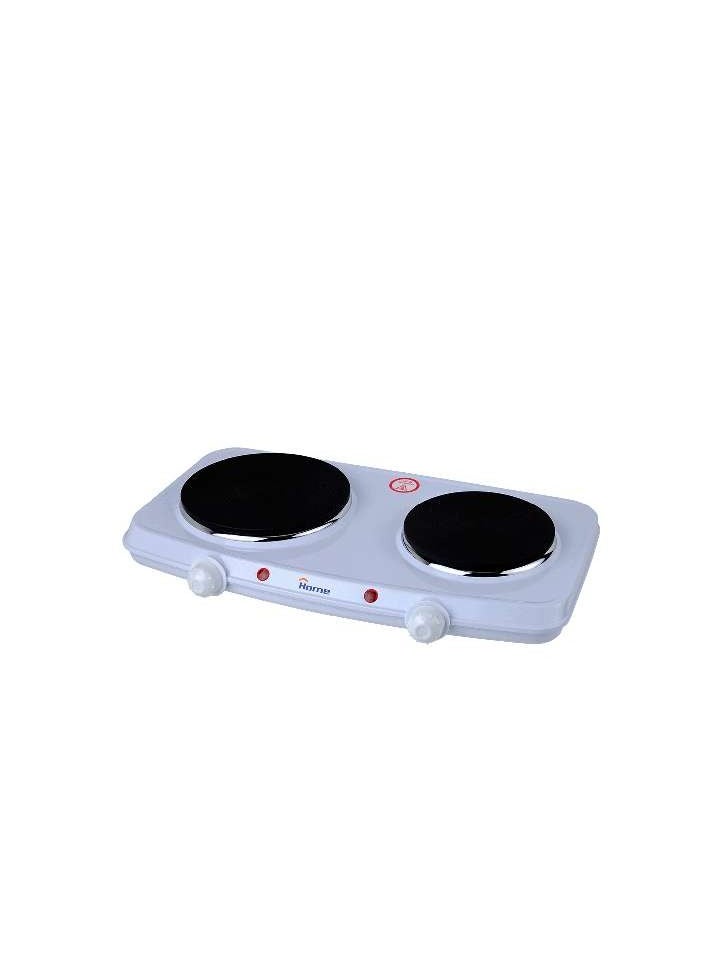 Home Cooker 2 Burners White Power: Small Eye 750 Watt - Large Eye 1500 Watt. The heating element has a volume of 180 and 150 ml. You can use it at home safely because it is characterized by thermal valves. Temperatures can be controlled by a thermostat. It has a light indicator. Safer because it contains rubber feet to prevent slipping. Easy to clean. 