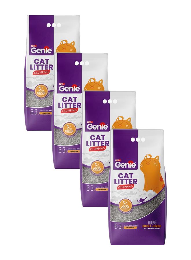 جيني مجموعة من ٤ قطع من رمل القطط من جيني ٦.٣ لتر لافندر - Image 1