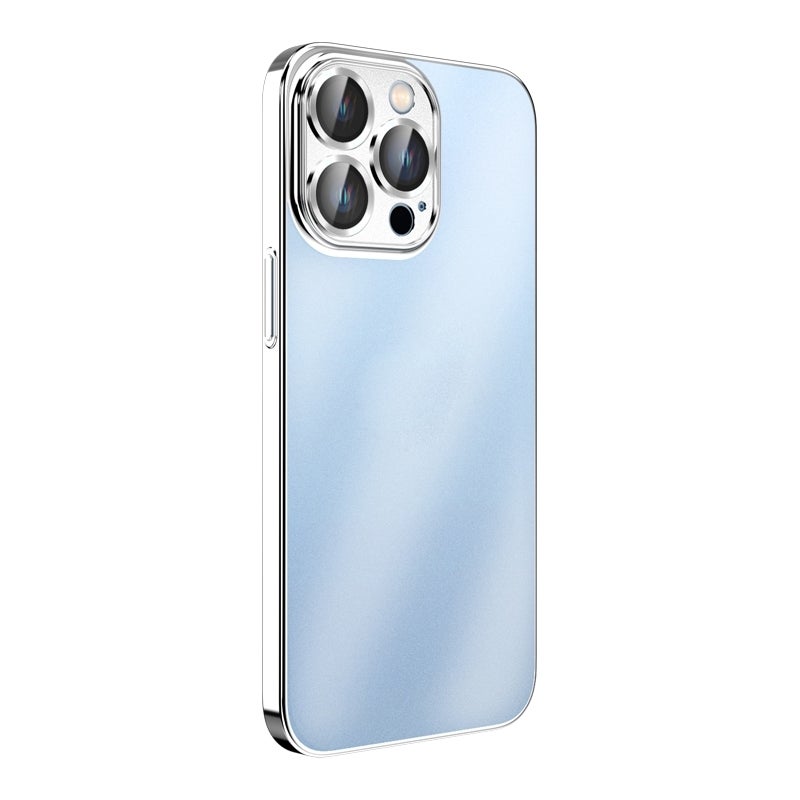 HuHa Protective Cover For iPhone 14 Plus Plating Frosted Hardware Shockproof Phone Case (Silver) - Image 1