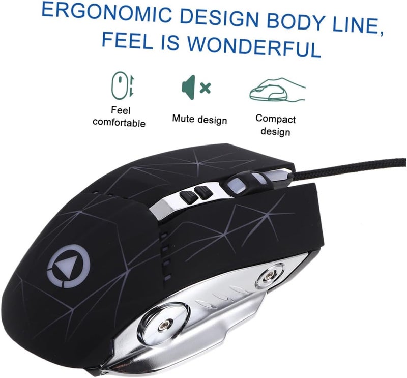 Wired USB Gaming Mechanical Mouse Silent Version LED Backlit Wired Mouse for Gamer PC Laptop Random Color Random Style - Image 3