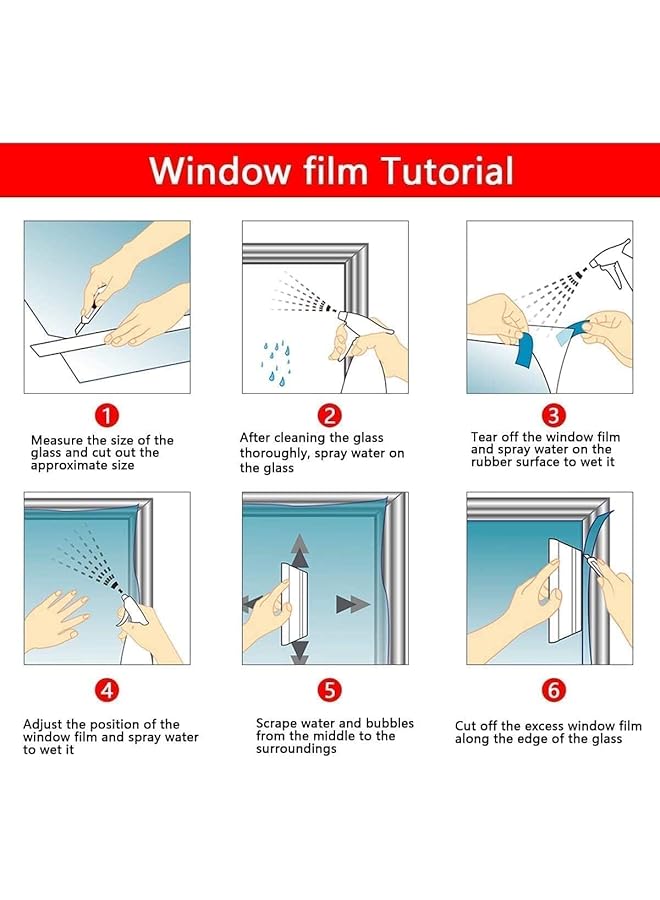 إيروريكس فيلم نافذة عاكس أحادي الاتجاه لحماية خصوصية النافذة، فيلم ذاتي اللصق لمنع الأشعة فوق البنفسجية والتحكم في الحرارة، للمكتب أو المنزل، 40 × 200 سم، أزرق فضي - Image 5