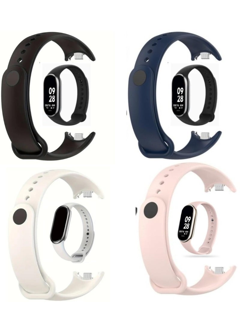 4-piece replacement strap for Xiaomi Watch 8 Soft Sporty Straps  Adjustable Breathable Bands Quick Release - Image 1