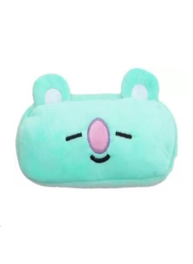 Awestuffs Pencil Pouch Soft Toys for Children, Kids Favorite Pencil Box and Cosmetic Pouch for Girls Multi-Functional Pen Box (Green Koala Bear) (Koya BTS) - Image 1