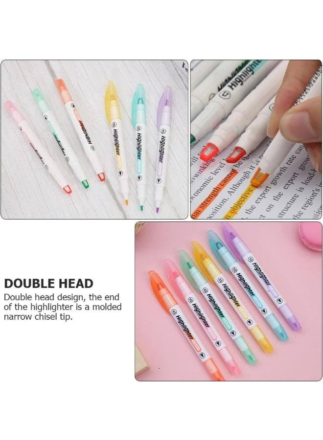 Generic 6-Pack Double-Ended Luminous Highlighter Markers – Macaron Colors, See-Through Chisel & Fine Tip, Visible Window Design for Precise Highlighting, Quick-Dry, Water-Based, Perfect for Journaling & School Supplies  - Image 5