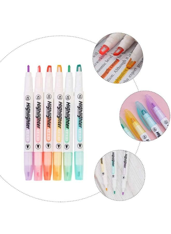 Generic 6-Pack Double-Ended Luminous Highlighter Markers – Macaron Colors, See-Through Chisel & Fine Tip, Visible Window Design for Precise Highlighting, Quick-Dry, Water-Based, Perfect for Journaling & School Supplies  - Image 3