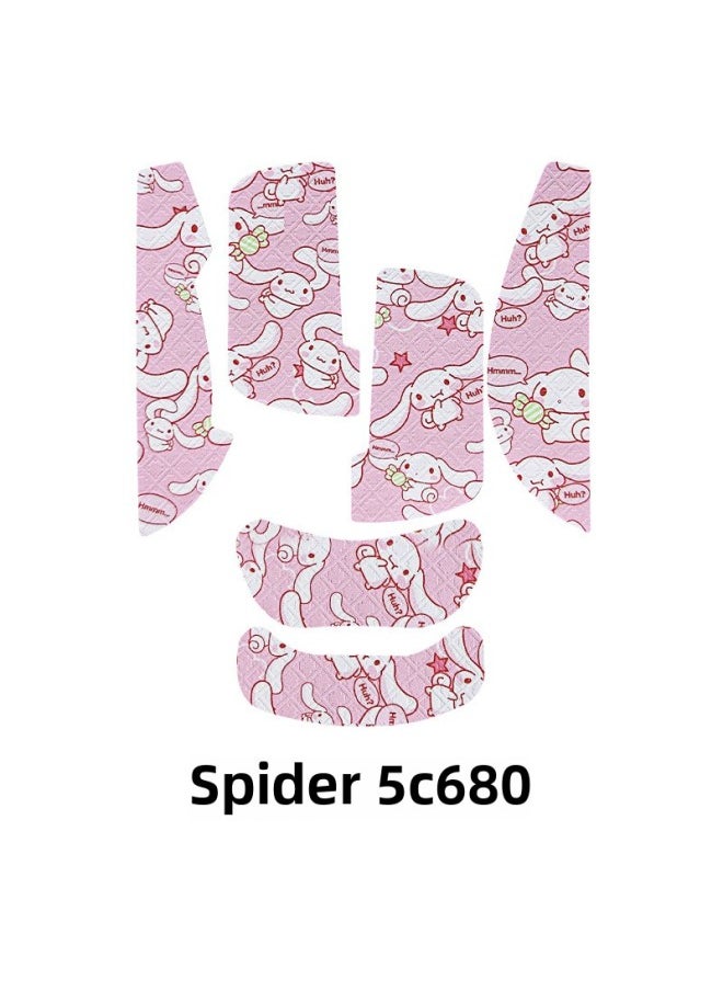 Generic - Suitable For Tarantula SC680 Anti-slip Patch Mouse Anti-sweat Absorbent Sc680 Foot Patch Palm Anti-slip Protective Film Foot Low Pad-Color: A Red Printed Mouse Sticker - Image 1