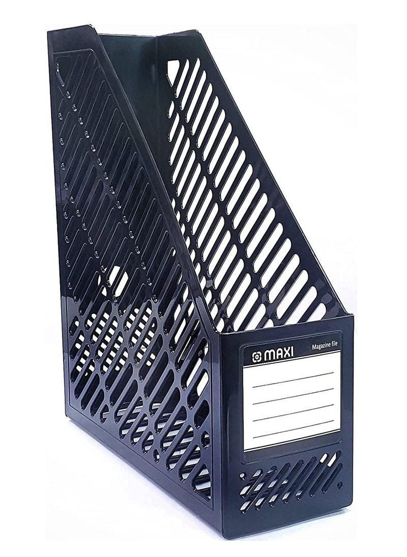 Maxi 6-Piece A4 Size Plastic Magazine Holder Black  - Image 2