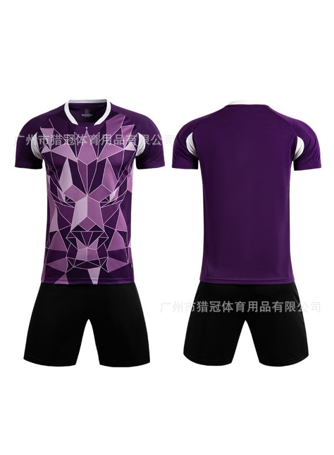 M8623/deep Purple Short Sleeve Football Jersey - Image 1