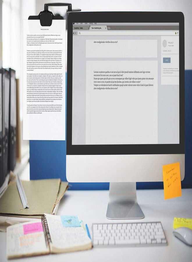 Mount-It! Monitor Document Holder Clip - Paper and Copy Holder Attachment for Typing with 3M Adhesive Sticker, Swivel 360 Degrees, Left and Right Side Mounting (MI-9005) - Image 3