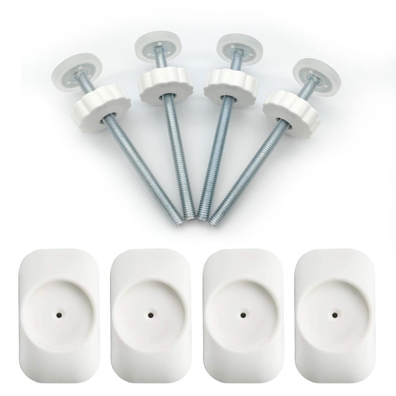 Baby Gate Extender Extention4 Pack Baby and Pet Safety Stair Gate Threaded Spindle Rods Replacement Parts Bundle with Wall Protector RoundWhite4 Pack