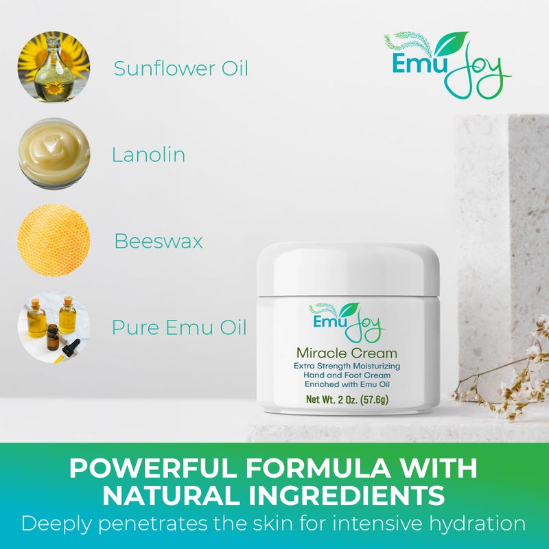 Emu Joy كريم إيمو جوي المعجزة - كريم مزيل الكالو لليدين والقدمين، كريم مرطب مكثف للكعبين والباطن الجاف، لا مزيد من صنفرة القدمين ومبردات الأقدام، احصل على باديكير صالون محترف في المنزل (2 أونصة) - Image 3