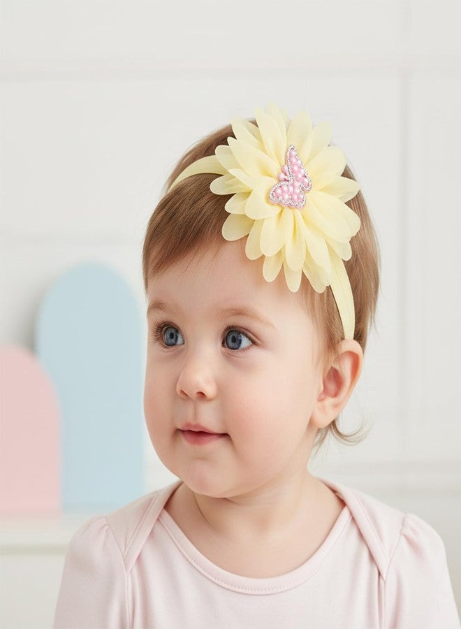 SYGA Pack of 3 Baby Headband | Soft, Stretchable & Comfortable Hairbands for Baby Girls | Adorable Floral & Bow Designs | Perfect for Newborns, Infants & Toddlers 0–3 Year(Design-08) - Image 3