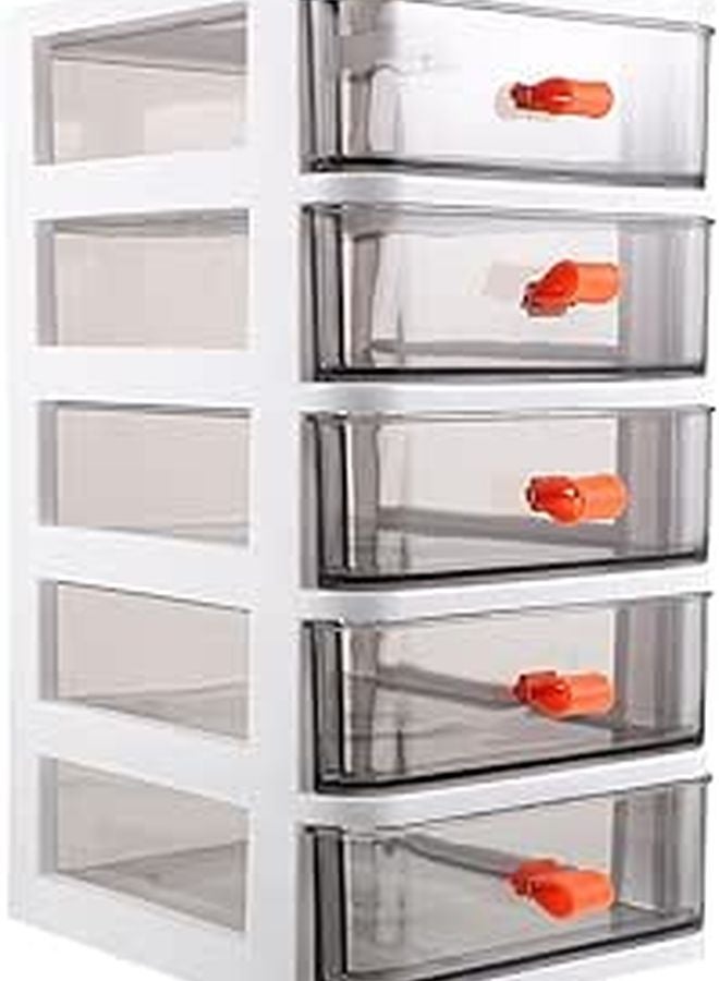 5 Layer Plastic Drawer Organizer Box Desktop Storage Case for Office Home School Supplies - Image 1