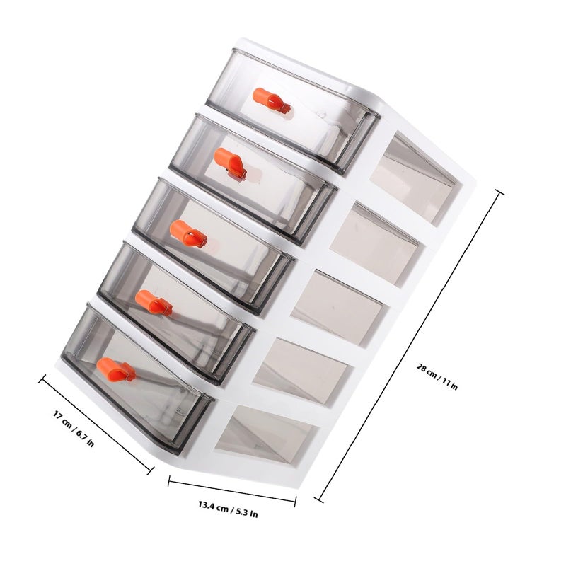5 Layer Plastic Drawer Organizer Box Desktop Storage Case for Office Home School Supplies - Image 3