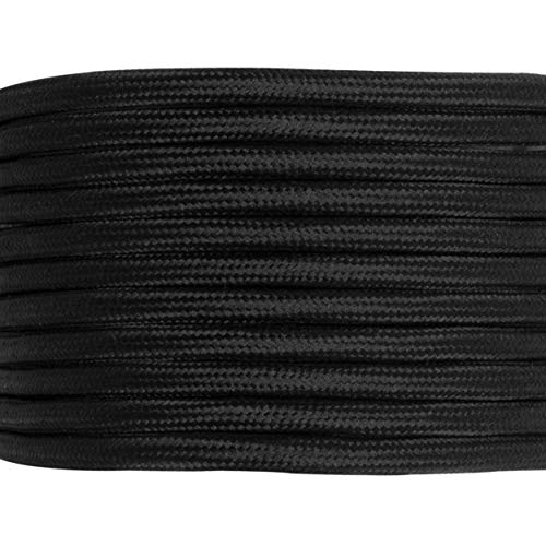 Rustic State Fabric Cord for Hanging Pendant Lamp Fixture - 15 Feet Decorative Braided Flexible Cable with E-26/ E-27 Light Bulb Socket & 2 Prong Flat Plug - Industrial Vintage DIY Projects - Black - Image 4