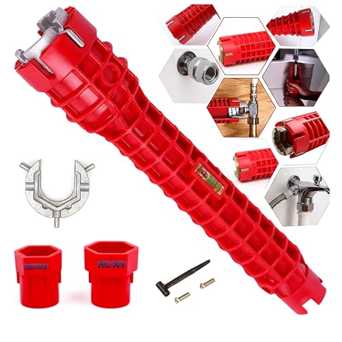 HDWY 8 in 1Multifunctional Kitchen Faucet Sink Basin Wrench, Kitchen Drain Tub Removal nut Plumbing Plumber, for Tight Spaces Installation and Repairs Tools - Image 1