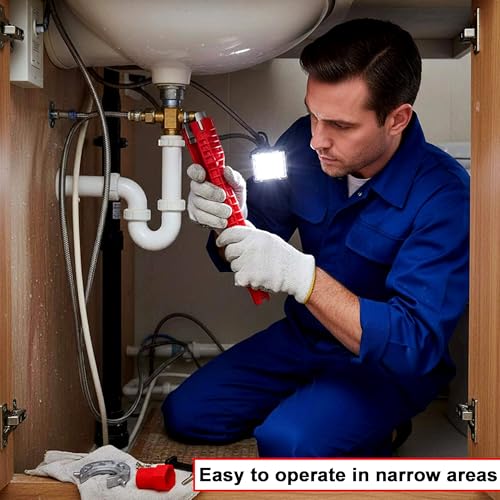 HDWY 8 in 1Multifunctional Kitchen Faucet Sink Basin Wrench, Kitchen Drain Tub Removal nut Plumbing Plumber, for Tight Spaces Installation and Repairs Tools - Image 3
