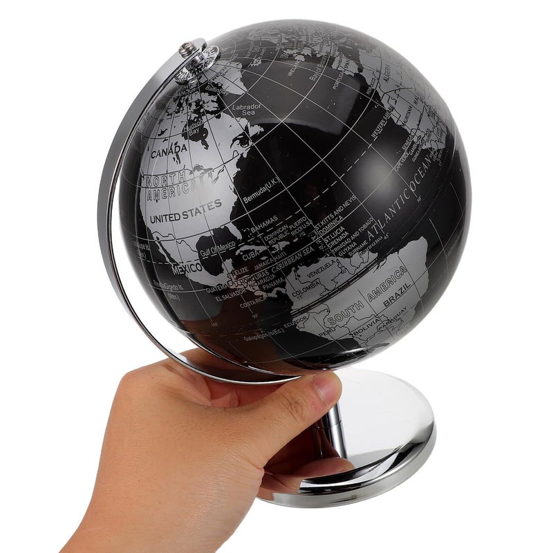 Vaguelly European Style Desktop Globe Black Rotating Stand Geography Learning - Image 5